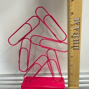 Hot pink paper clip holder